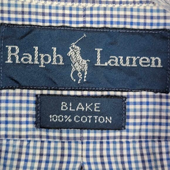 Polo Ralph Lauren Shirt Oxford Button Down Mens Size Large Blue White LS Blake - Picture 8 of 10
